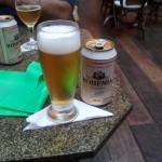 Abschiedsbier in der Lobby